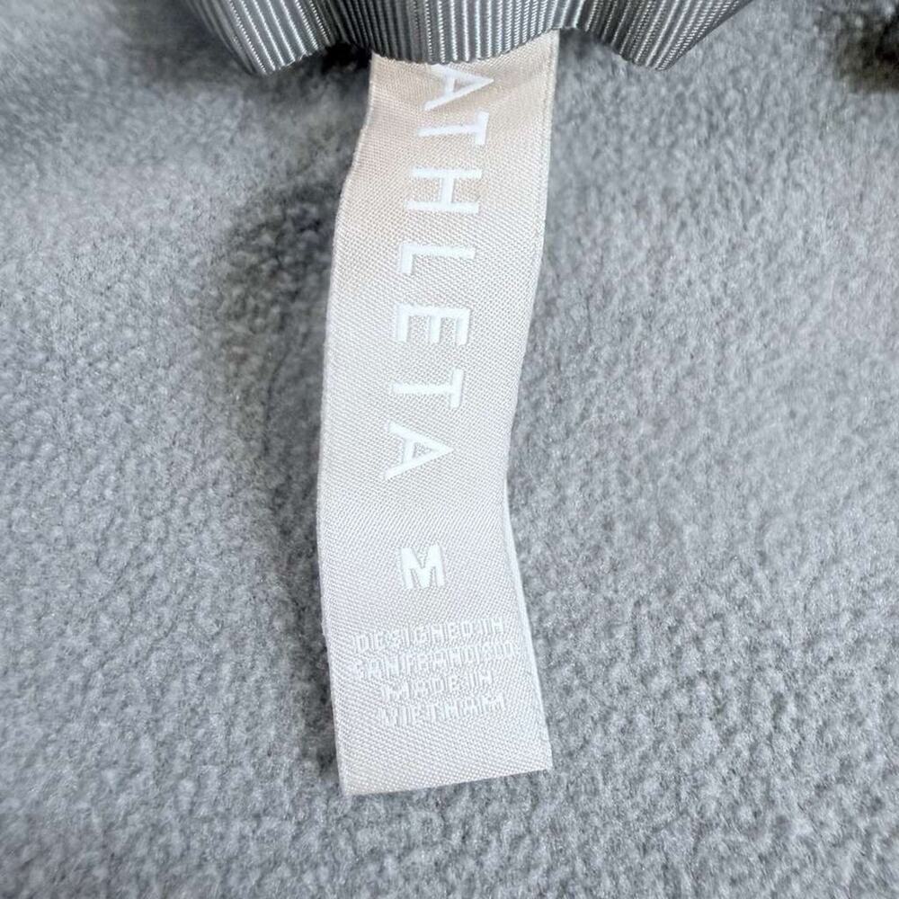 Athleta Sweater Womens Sz M Grey Hoodie Full Zip Fleece Scuba Thumbhole Ladies - Picture 4 of 14